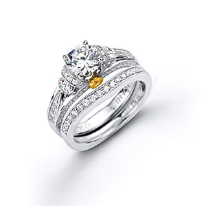 Elegant Simon G Diamond Bridal Set