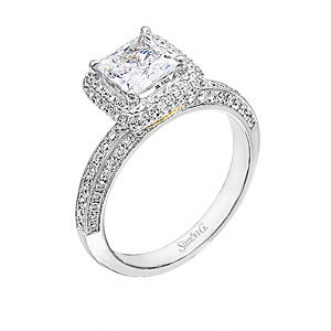Fabulous Princess Cut Simon G  Diamond Bridal Set