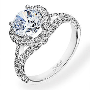 Alluring Split Shank Simon G Diamond Ring