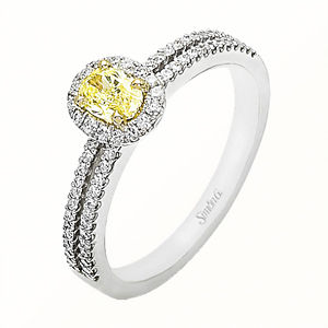 Simon G Yellow Oval Diamond Ring