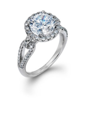 Simon G Split Shank Diamond Engagement Ring