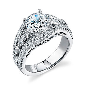 Elegant Simon G Diamond Engagement Ring