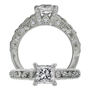 Ritani Romantique Princess Cut Diamond Engagement Ring