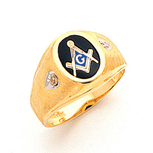 3rd Degree Masonic Blue Lodge Open Back Ring 10K
