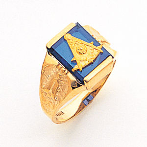 10K Gold Striking Past Master Masonic Ring