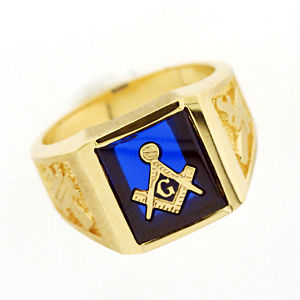 10 Kt Handsome Blue Lodge Masonic Ring