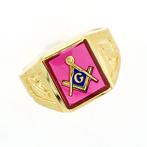 Blue Lodge Masonic  Ring in 14Kt  Yellow Gold