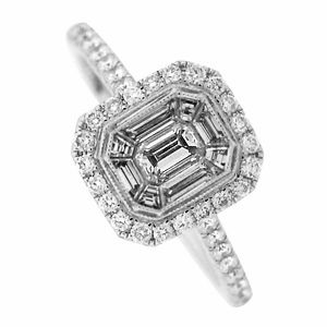 Fancy Asscher Cut Mosaic Diamond Ring