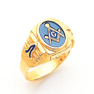 Masonic Third Degree Blue Lodge Ring 14k Open Back