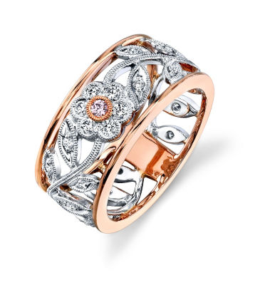 Designer Simon G. Floral Diamond Band