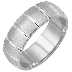 Brushed Metal Men's Wedding Band by Lieberfarb