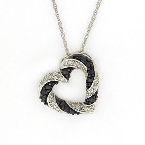 Alluring 1/4 Carat Black Diamond Heart Pendant