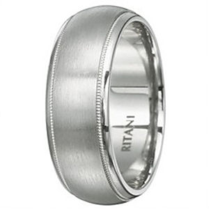 Ritani Classic Mens Wedding Band 8mm
