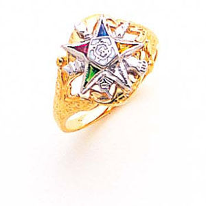 Stunning 14K Order of the Eastern Star Ring