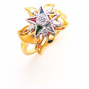 Spectacular Order of the Eastern Star 10k Ring