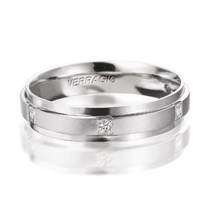 Verragio Mens Princess Cut Diamond Wedding Band
