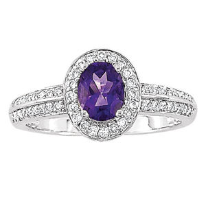 Elegant Amethyst Diamond Ring