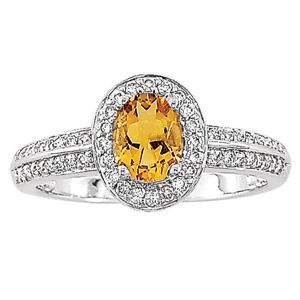 Citrine Diamond Ring