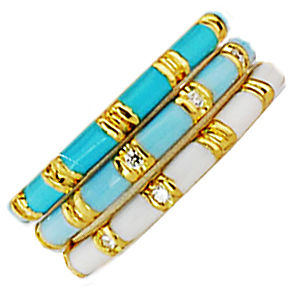 Gorgeous Pastel Enamel Ring by Hidalgo