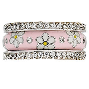 Lovely Pink Enamel Hidalgo Daisy Ring