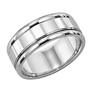8mm Wide Comfort Fit Mens Wedding Ring by Lieberfarb