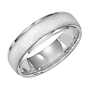 Lieberfarb Mens 6mm Wide White Gold Wedding Ring