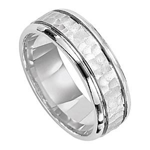 Gorgeous Hammered Finish Wedding Band by Lieberfarb