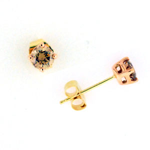 Gorgeous 1/2 Carat Brown Diamond Stud Earrings