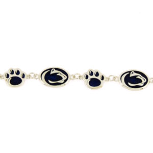 Enameled Silver Penn State Silver Bracelet