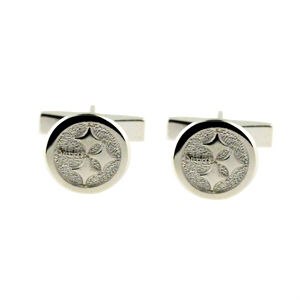 Silver Pittsburgh Steeler Cuff Links