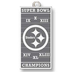 Pittsburgh Steelers 6 Time Super Bowl Champs Pendant