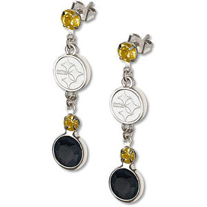 Pittsburgh Steelers Crystal Logo Earrings