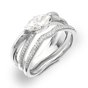 Breathtaking Marquise Diamond Bridal Set by Simon G.