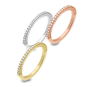 Simon G 18K Three Tone Band Set