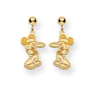 14k Disney Mickey Dangle Post Earrings