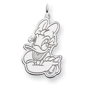 14k White Gold Disney Daisy Duck Charm