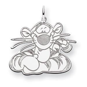 14k White Gold Disney Tigger Charm