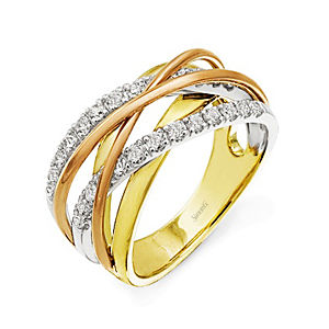 Elegant 1/2 Carat Simon G. Three-tone Band