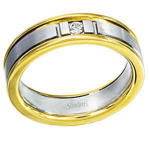 Classic Two-tone Simon G. Diamond Band