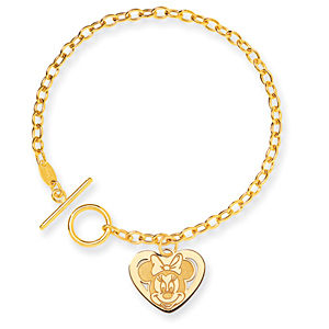 Minnie Mouse 14k Yellow Gold Charm Bracelet