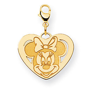 14k Yellow Gold Minnie Mouse Lobster Clasp Charm