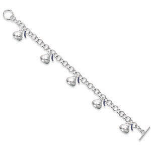 Beautiful Five Hershey Kiss Silver Bracelet