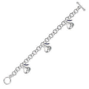 Medium Three Hershey Kiss Silver Bracelet