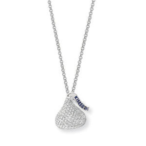 Elegant Small Hershey Kiss Diamond Necklace