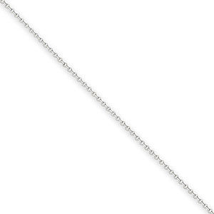20 Inch .8mm White Gold Cable Chain