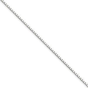 20 Inch 1mm White Gold Box Chain