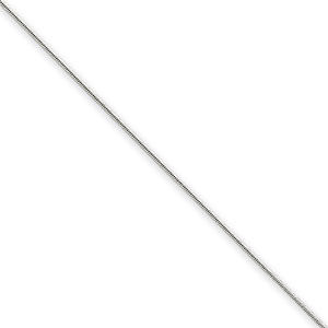 20 Inch 14k White Gold .60mm Round Snake Chain