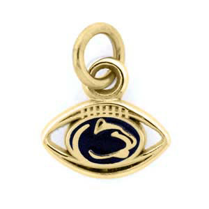 14K Yellow Gold Penn State Football Enamel Charm