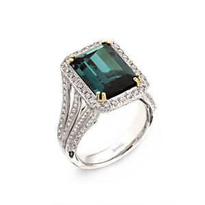 Emerald Cut Tanzanite Ring by Simon G.