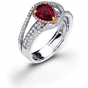 Designer Ruby and Diamond Ring by Simon G.